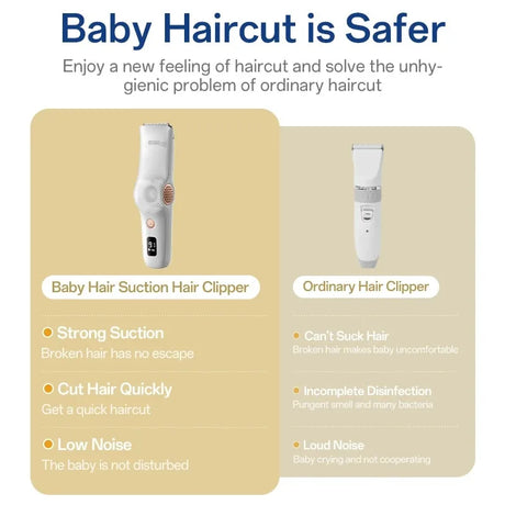Hair-absorbing Hair Clipper Low Noise Baby Hair IPX7 Waterproof Household Children Clipper Electric Clipper Baby Care