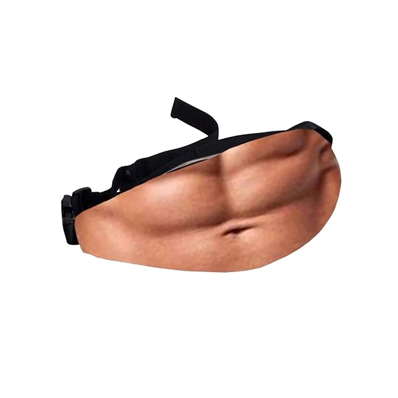 Funny Dad Bod Money Belt Bag Men Travel Bags Flesh Color Creative Fanny Pack Beer Fat Belly Bum Pouch Waist Bag
