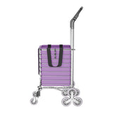 Foldable Shopping Cart with Wheels, 40kg Capacity Portable Grocery Trolley for Supermarket Market Travel Stair Climbing