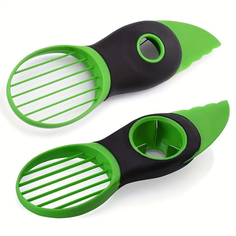 3-in-1 Avocado Peeler, Slicer, and Corer Multifunctional Kitchen Tool for Easy Fruit Prep, Durable Plastic, Ergonomic Handle