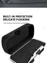 Car Glasses Box Portable Press Switch Sunglasses Holder Support Driver Goggle Case Car Sun Visor Eyeglasses Storage Box