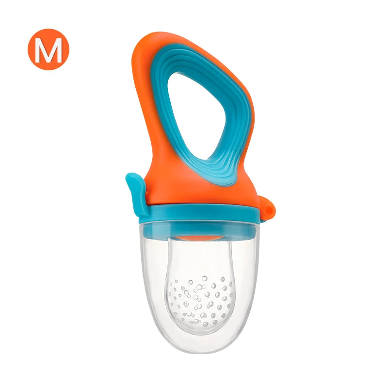 Infant Baby Food Fruit & Vegetable Pacifier, Baby Feeder with Medium Mesh Bag Food Grade Liquid Silicone Yummy Nourishment Feeding