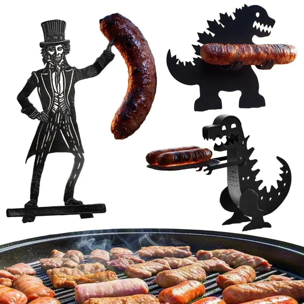 BBQ Accessory Portable Camping Hot Dog Grill Holder Rust-proof Sausage Stand Rack for Funny Bbq Heat-resistant Outdoor Sausage