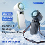 Portable Handheld fan Strong Wind 199 Gear Wind speed LED Digital Display Adjustable Turbo Portable Outdoor Handheld 8000mAh