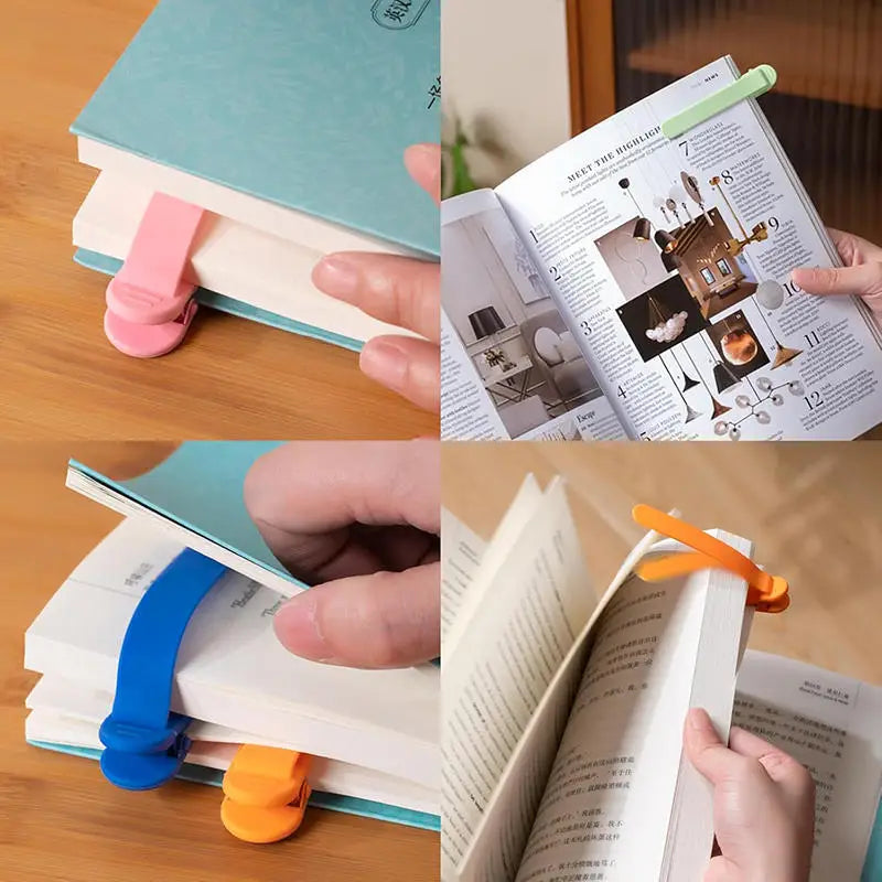 Pieces Silicone Bookmark Follows Automatically Flip Page Student Bookmarks Office Supplies Home Office School Supplies