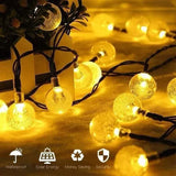 Solar String Lights Outdoor Crystal Fairy Light Chritmas Garland 8 Modes Waterproof Patio Light for Garden Party Decor