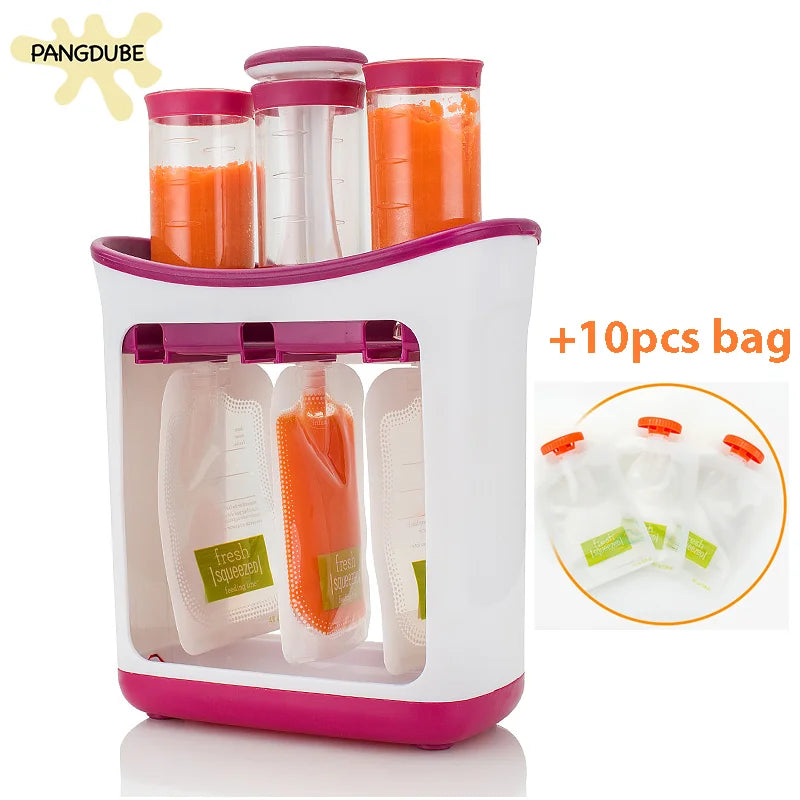 Baby Complementary Food Squeeze Station with 10pcs Squeeze Bags Baby Food Dispenser Machine Baby Food Mills
