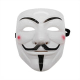 Guy Fawkes Mask Black/White Revolutionary Style Halloween Cosplay Face Cover Party Accessories