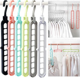 9 Holes Rotating Anti-Skid Folding Clothes Hanger Organizer with Multifunctional Space Saving Cascading Features for Wardrobe