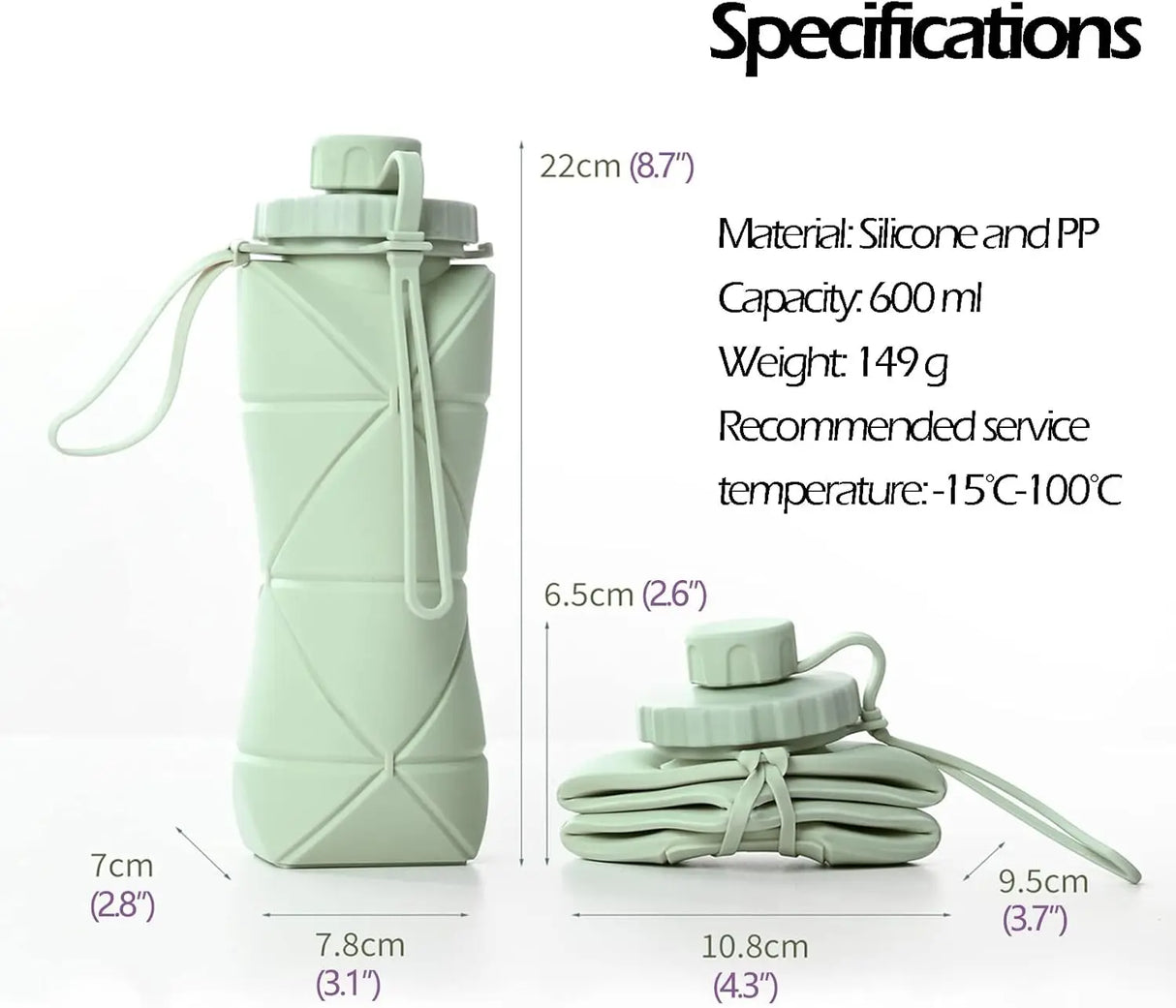 Silicone Collapsible Sports Water Bottles Outdoor Camping Folding Water Cup Large Capacity Travel Foldable Leakproof Kettle