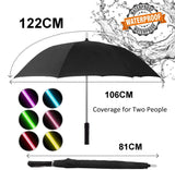 LED Light Up Umbrellas with Flashlight Handle, Clear, Black, Gray, Red