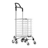 Foldable Shopping Cart with Wheels, 40kg Capacity Portable Grocery Trolley for Supermarket Market Travel Stair Climbing