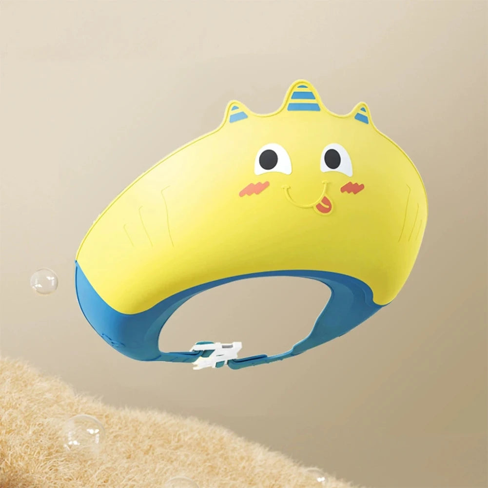 Adjustable Size Children Shampoo Cap Crown Baby Shower Cap Cartoon Bath Visor Infant Hair Shield Ear Protection Waterproof