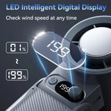 Portable Handheld fan Strong Wind 199 Gear Wind speed LED Digital Display Adjustable Turbo Portable Outdoor Handheld 8000mAh