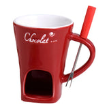 Sweet Fondue Cup for Date Night and More, Chocolate Melting Cup Set with Forks, Perfect as Fondue Mug or Chocolate Fondue Mug - Ideal Gifts for Birthday, Wedding, Mini Simmer Mug