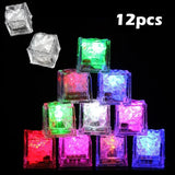 6/12PCS Kids Bath Toy Simulation Ice Cube Liquid Water Sensor Reusable Glowing Flashing Ice Cube for Bathtub, Swimming Pool