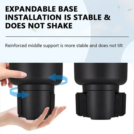 Car Cup Holder Expender Multi-Function Drink Holder with Food Table 360 Degree Adjustable Base Tray for Lunch Snack
