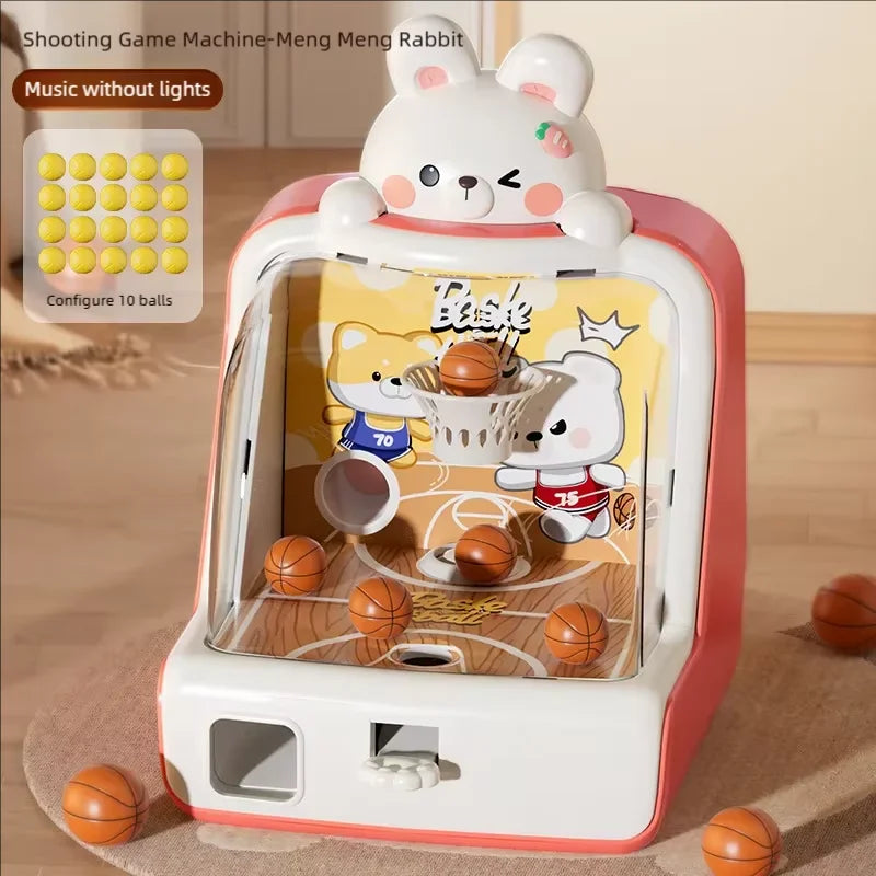 Basketball Shooting Arcade Game Toy - Desktop Pinball Hoop with LED Scoring, Fun Interactive for Kids Family Party Gathering