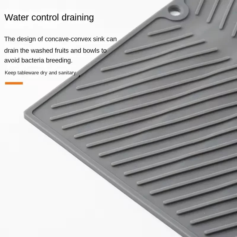 Silicone Drain Pad Drying Mat Pots Dish Drain Mat For Kitchen Tableware Non-slip Mats Anti-scald Coaster Kitchen Utensils