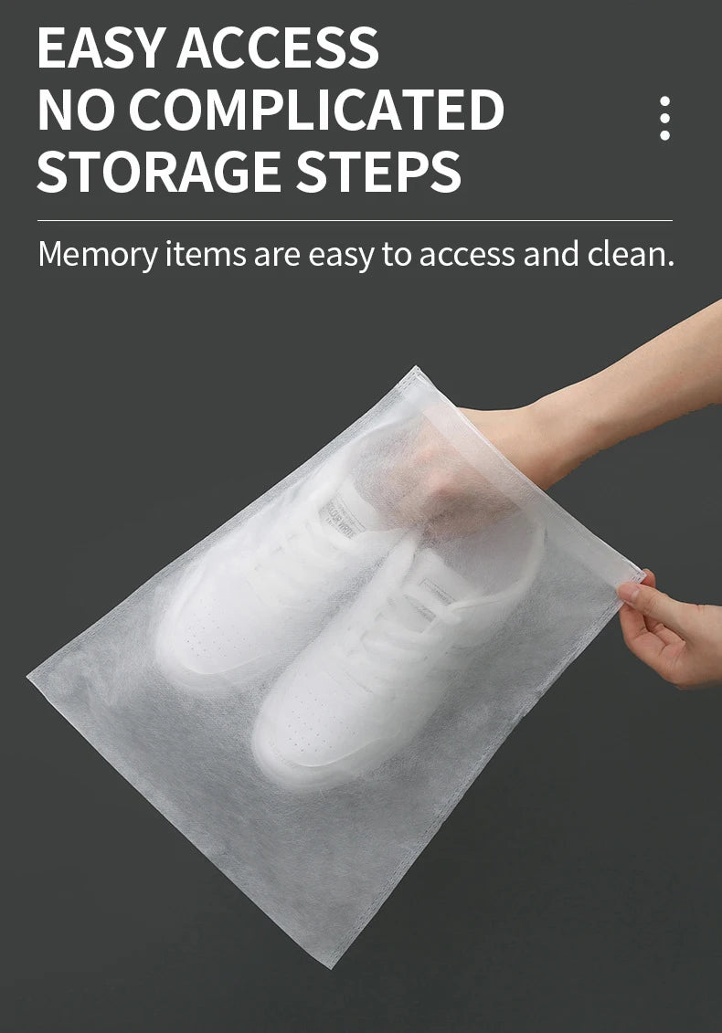 Portable Shoe Storage Drawstring Eco Storage Bag for Sundries Non-woven Bag Cover Anti-yellow White Shoe Dustproof Shoe Cover