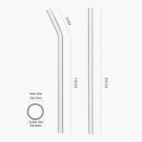 4/8Pcs Reusable Glass Straws Clear Glass Drinking Straws 8 Inch 8mm Tubes Juice Smoothie Tea Straws Glasses Straw Set for Drinks