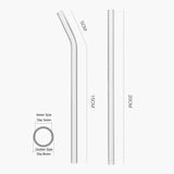 4/8Pcs Reusable Glass Straws Clear Glass Drinking Straws 8 Inch 8mm Tubes Juice Smoothie Tea Straws Glasses Straw Set for Drinks