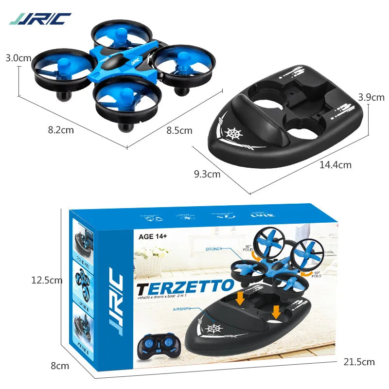 Explosion Mini Quadcopter Water, Land And Air Three-In-One Mini Drone Cross-Border Remote Control Aircraft Toy Birthday Gif