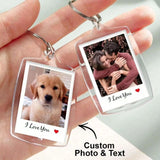 Custom Photo And Text Keychain, Personalized Acrylic Keychain, Couple Keychain, Birthday's Gift, Anniversaries, Couples Gift.