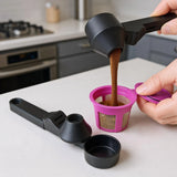 Handle Coffee Scoop with Funnel Long Measure Cup Ground Coffee Scooper for Kitchen Dormitory Apartment Cafe Bar Restaurant Flour