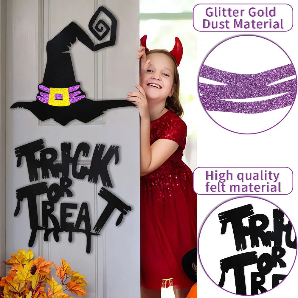 Halloween decoration room door stickers window decor skeleton hand pumpkin DIY devil witch hat glass window stickers ghost