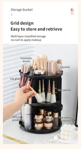 360 Degree Rotating Makeup Storage Box Rotating Layer Transparent Desktop Organizer Home Dresser Perfume Skin Care Shelf