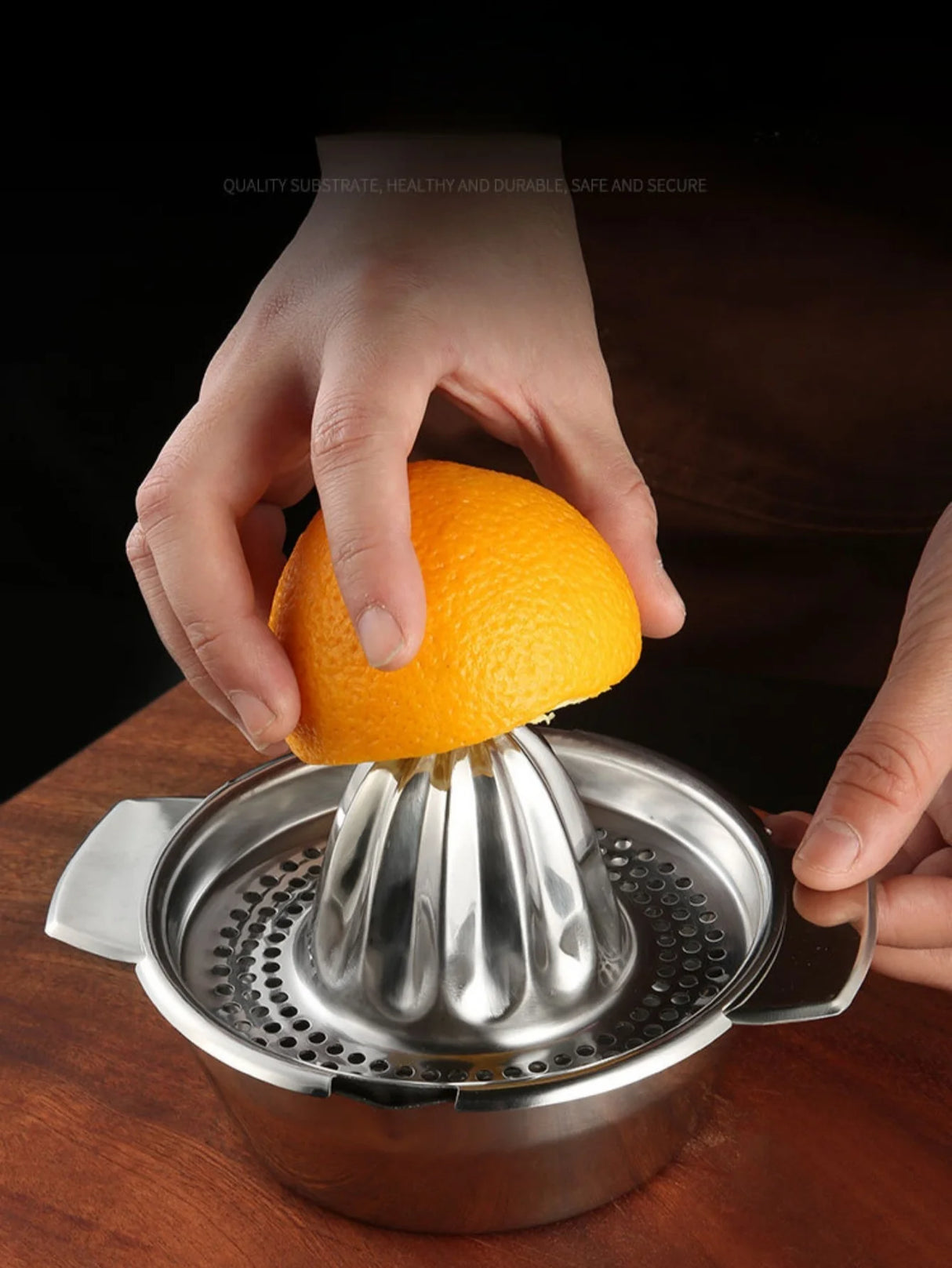 Manual Stainless Steel Lemon Orange Squeezer Citrus Juicer Hand Press with Bowl And Strainer for Fresh Juice Extraction