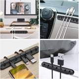 Cable Cord Wire Organizer Silicone USB Cable Winder Management Clips Self Adhesive for Mouse Keyboard Headset For iPhone Huawei