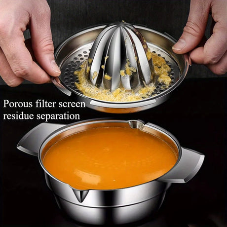 Manual Stainless Steel Lemon Orange Squeezer Citrus Juicer Hand Press with Bowl And Strainer for Fresh Juice Extraction