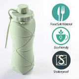 Silicone Collapsible Sports Water Bottles Outdoor Camping Folding Water Cup Large Capacity Travel Foldable Leakproof Kettle