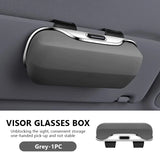 Car Glasses Box Portable Press Switch Sunglasses Holder Support Driver Goggle Case Car Sun Visor Eyeglasses Storage Box