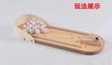 High-end small safe wooden children's educational innovation toys mini bowling set tabletop game wooden parent-child fun toys