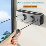 Non perforated invisible retractable drying rope for hanging clothes on the balcony and shrinking drying racks in the bathroom