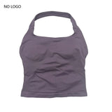 Impact Halter Top Push-Up Sports Bra Backless Design Yoga Tank Top Fitness Workout Activewear Gym Clothes Sports Bras