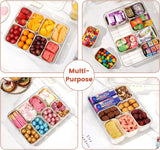 8 Grids Divided Serving Tray Storage Box Kitchen Portable Sub-format Seasoning Separator Box Fresh-keeping Snack Fruits Food Box