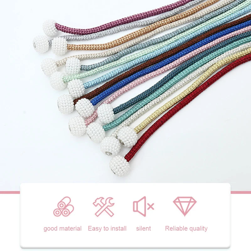 1Pc Magnets Curtains Clamps Curtain Holder Pompom Tieback Magnetic Clips Hanging Balls Tie Back Home Decor Curtain Accessories