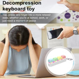 Keyboard Fidget Toy with LED Light Keyboard Fidget Keychain 4-in-1 Keyboard Decompression Button Stress Relief Fidget Gifts