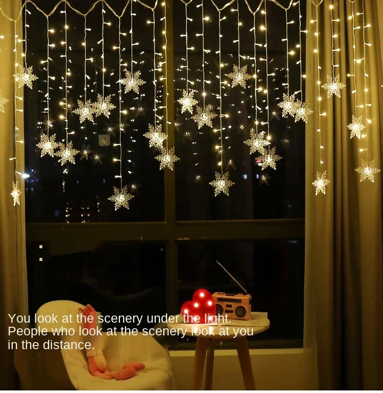 Solar Snowflake Lights Outdoor for Xmas Garden Patio Party Home Holiday New Year Celebration Decor