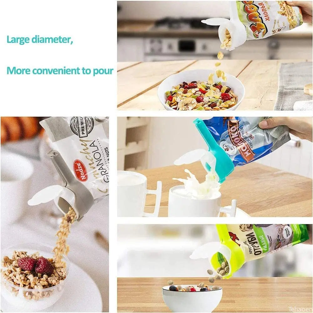 Snack Sealing Clip Fresh Keeping Sealer Clamp Plastic Food Saver Travel Kitchen Gadgets Seal Pour Food Storage Bag Cap Clip