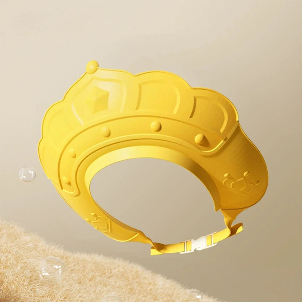 Adjustable Size Children Shampoo Cap Crown Baby Shower Cap Cartoon Bath Visor Infant Hair Shield Ear Protection Waterproof