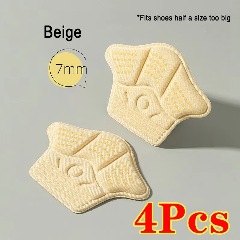 4Pcs Heel Stickers Heel Protectors Sneaker Shrinking Size Insoles Anti-wear Feet Shoe Pads Adjust Size High Heel Cushion Inserts