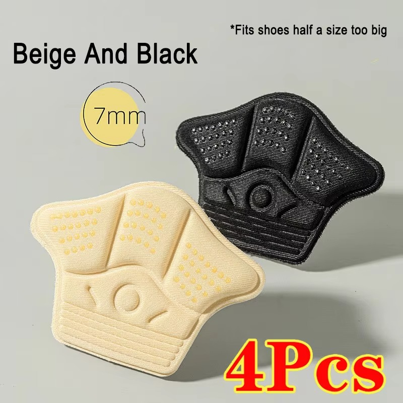 4Pcs Heel Stickers Heel Protectors Sneaker Shrinking Size Insoles Anti-wear Feet Shoe Pads Adjust Size High Heel Cushion Inserts