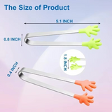 Silicone Mini Tongs, 5Inch Hand Shape Food Tongs, Colourful Small Kids Tongs for Serving Food, Ice Cube, fruits, Sugar, Barbecue