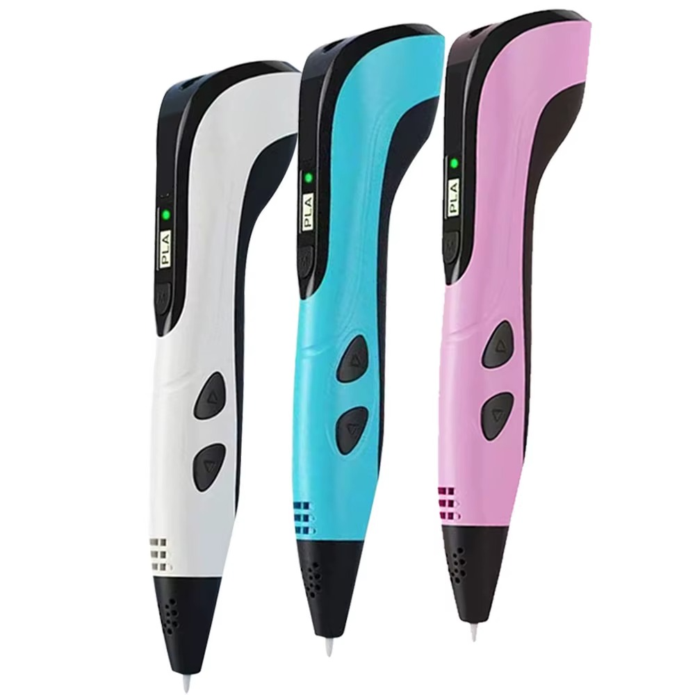 2025 New 3D Printing Pen DIY Three-dimensional Painting Children Toys With LCD Screen Power Adapter 200M PLA Filament Toys Gift