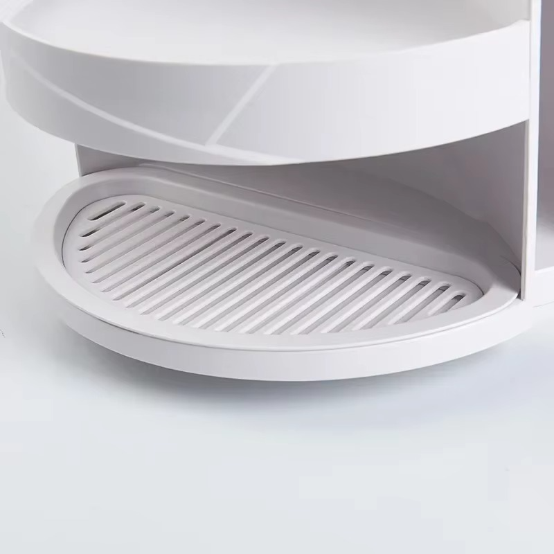 Bathroom Corner Storage Rack Kitchen Bathroom Rotary Storage Rack Washing Table Triangle Arrangement Rack